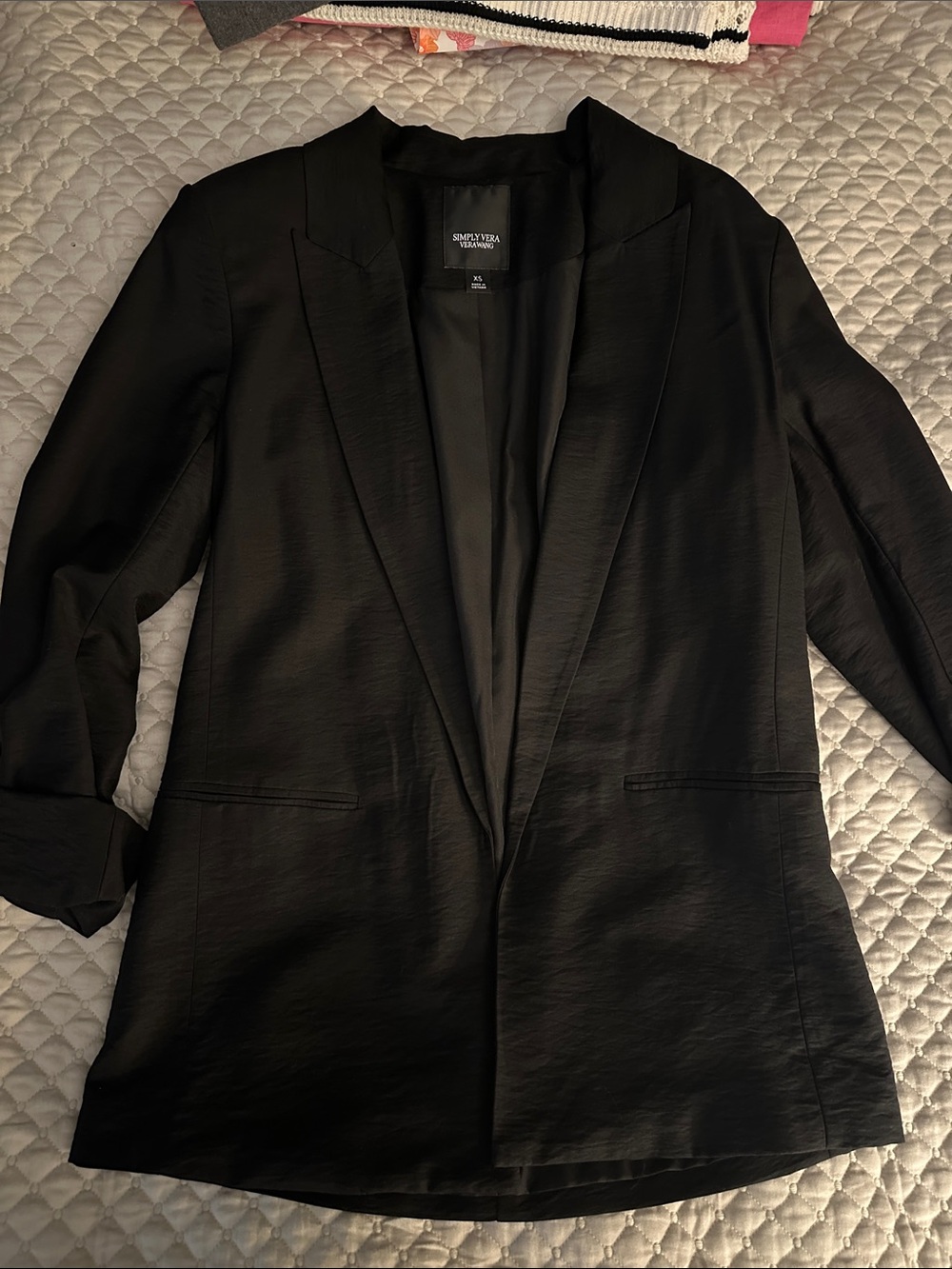 Simply Vera Vera Wang Black Open-Front Blazer